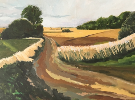 Landschap De Voerman Aan de Voerman - schilderij van Geert Missinne
