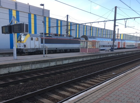 trein onder een winterzonnetje